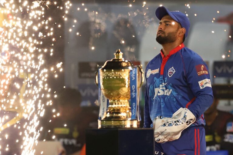 Rishabh pant with trophy